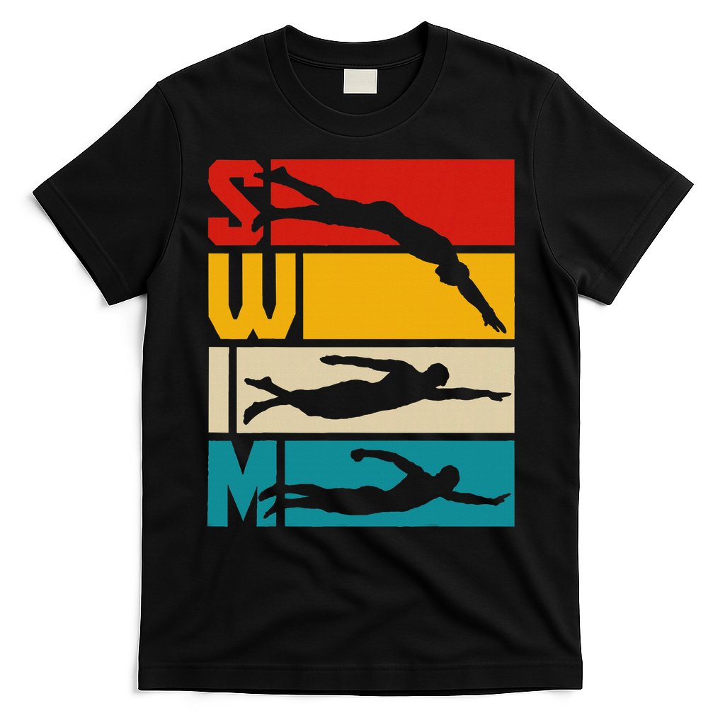 Swim Swimming Vintage Retro Swimmer T-Shirt