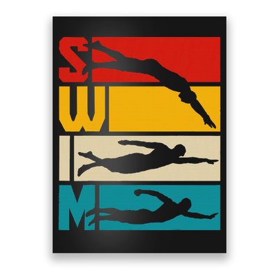 Swim Swimming Vintage Retro Swimmer Poster