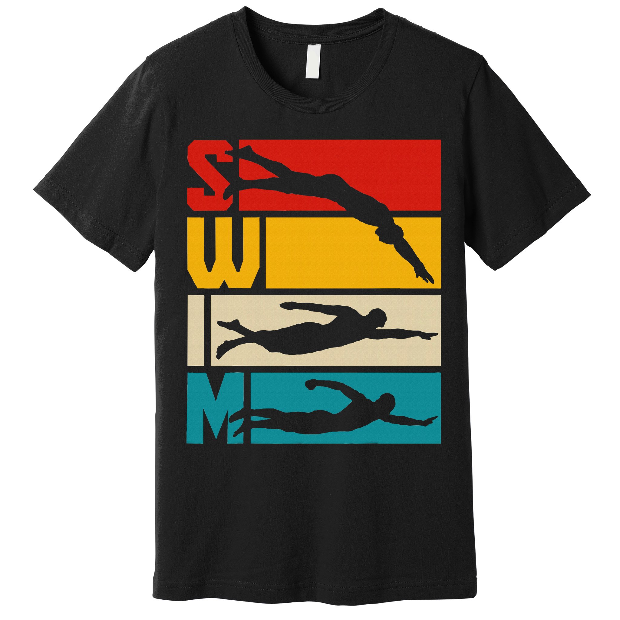 Swim Swimming Vintage Retro Swimmer Premium T-Shirt
