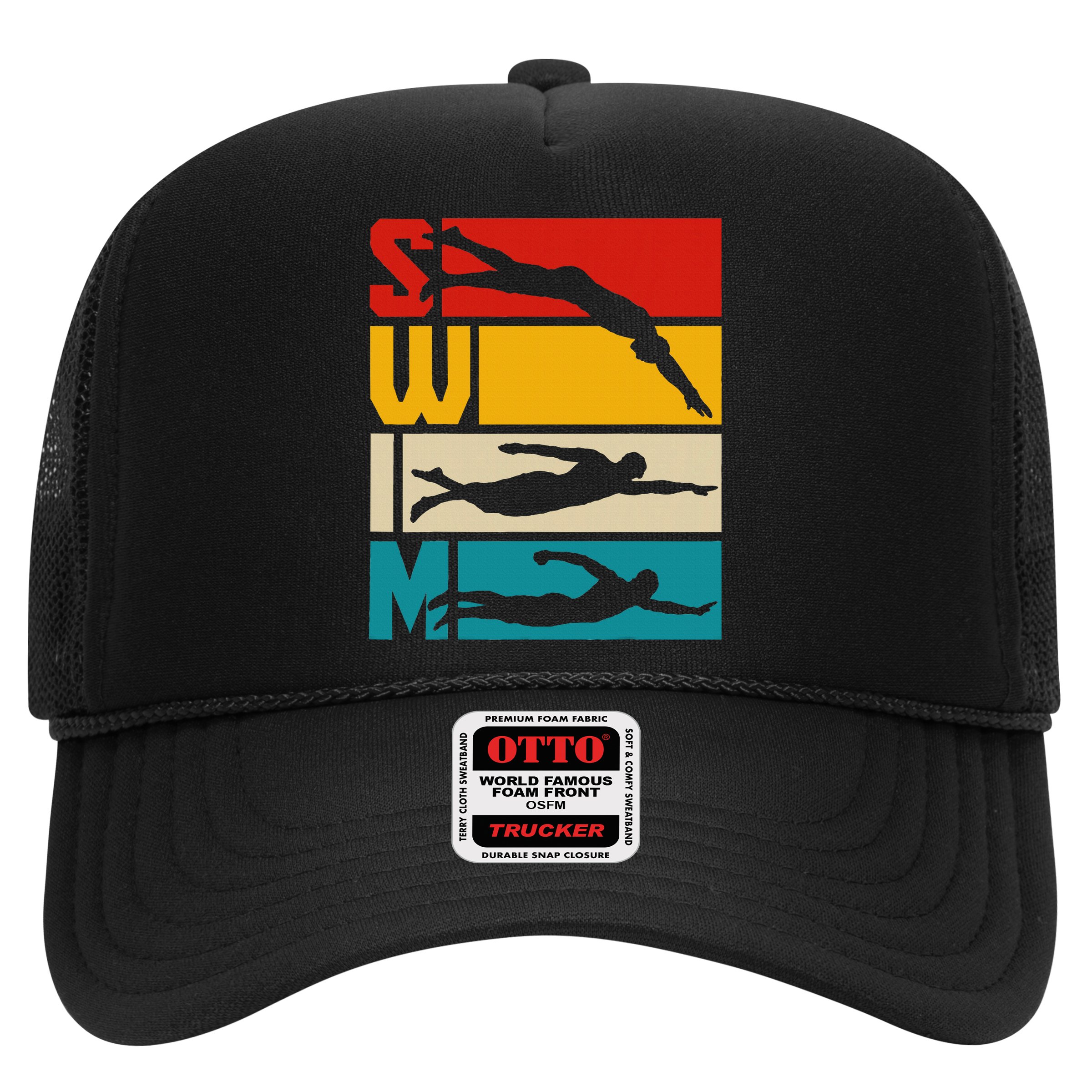 Swim Swimming Vintage Retro Swimmer Hat