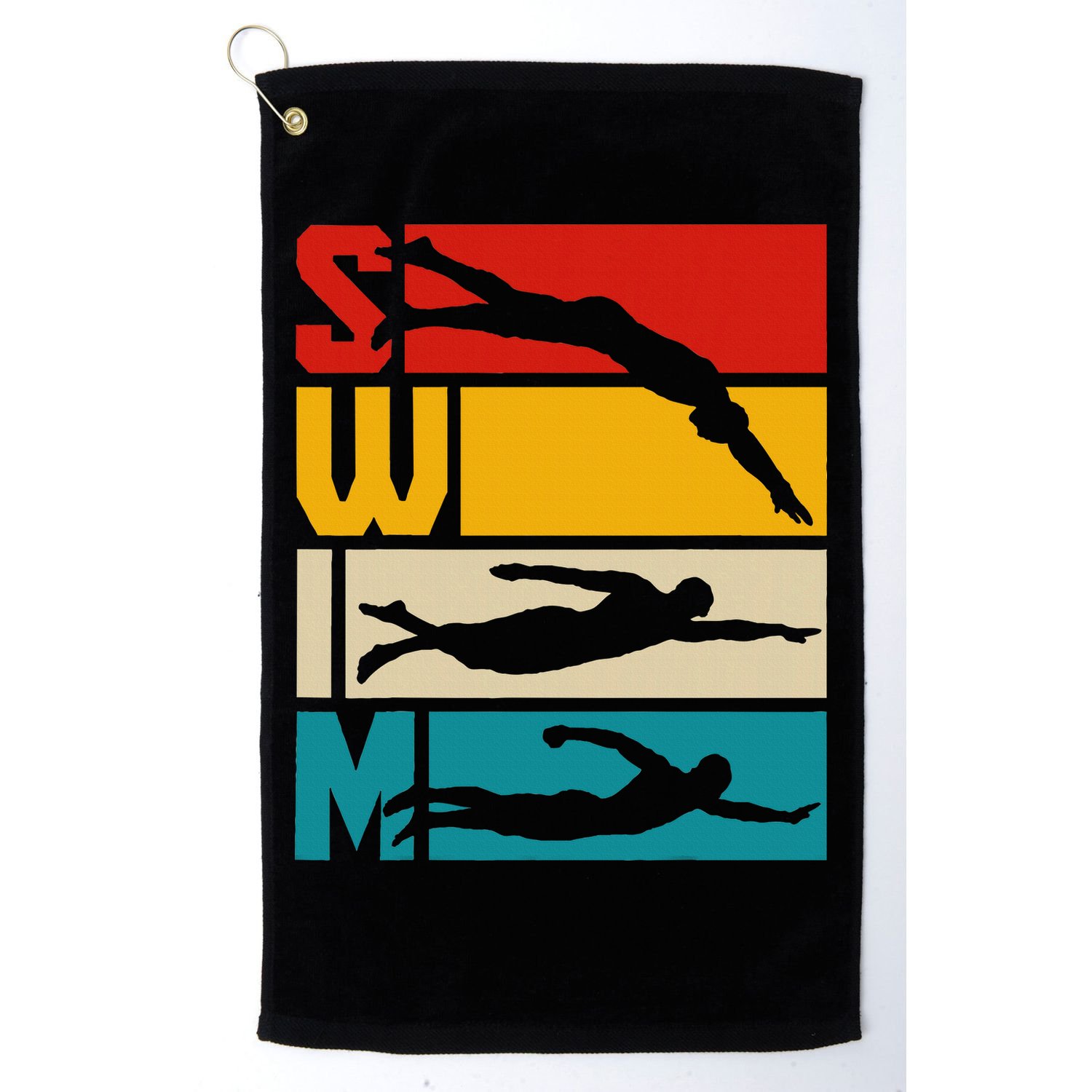 Swim Swimming Vintage Retro Swimmer Golf Towel