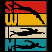 Swim Swimming Vintage Retro Swimmer Kids T-Shirt