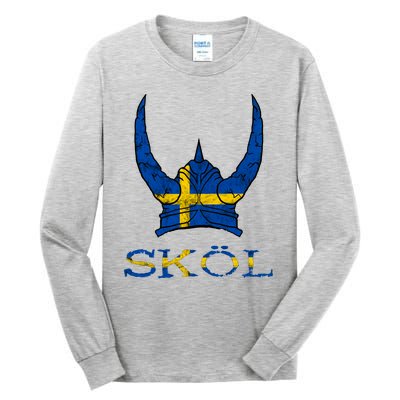 Skol Swedish Viking Helmet Sweden Nordic Northman Swede Gift Tall Long Sleeve T-Shirt