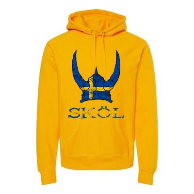 Skol Swedish Viking Helmet Sweden Nordic Northman Swede Gift Premium Hoodie