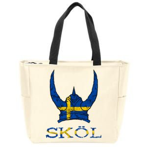 Skol Swedish Viking Helmet Sweden Nordic Northman Swede Gift Zip Tote Bag