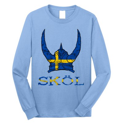 Skol Swedish Viking Helmet Sweden Nordic Northman Swede Gift Long Sleeve Shirt