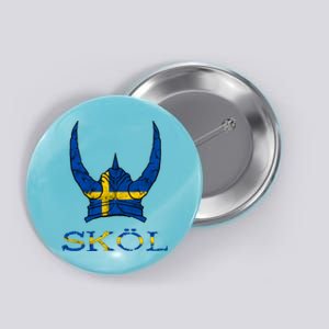 Skol Swedish Viking Helmet Sweden Nordic Northman Swede Gift Button