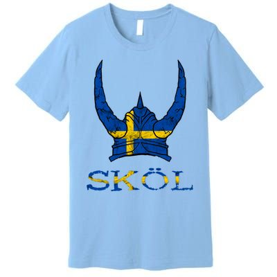 Skol Swedish Viking Helmet Sweden Nordic Northman Swede Gift Premium T-Shirt