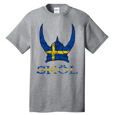 Skol Swedish Viking Helmet Sweden Nordic Northman Swede Gift Tall T-Shirt