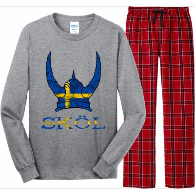 Skol Swedish Viking Helmet Sweden Nordic Northman Swede Gift Long Sleeve Pajama Set