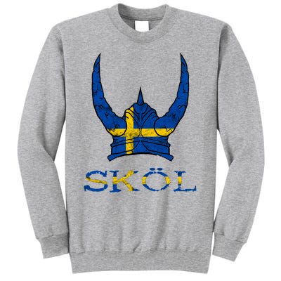 Skol Swedish Viking Helmet Sweden Nordic Northman Swede Gift Tall Sweatshirt