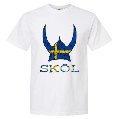 Skol Swedish Viking Helmet Sweden Nordic Northman Swede Gift Garment-Dyed Heavyweight T-Shirt