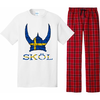 Skol Swedish Viking Helmet Sweden Nordic Northman Swede Gift Pajama Set