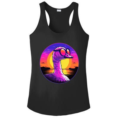 Sunshine Summer Vibes Goose Duck Beach Synthwave Tropical Gift Ladies PosiCharge Competitor Racerback Tank