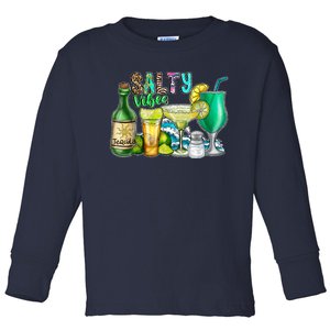 Salty Summer Vibes Drink Tequila Margarita Vacation Wave Toddler Long Sleeve Shirt