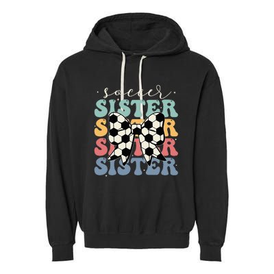 Soccer Sister Vintage Sport Lover Sister Garment-Dyed Fleece Hoodie