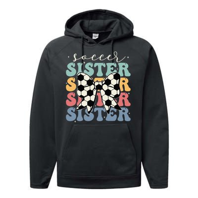 Soccer Sister Vintage Sport Lover Sister Performance Fleece Hoodie