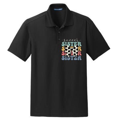 Soccer Sister Vintage Sport Lover Sister Dry Zone Grid Polo