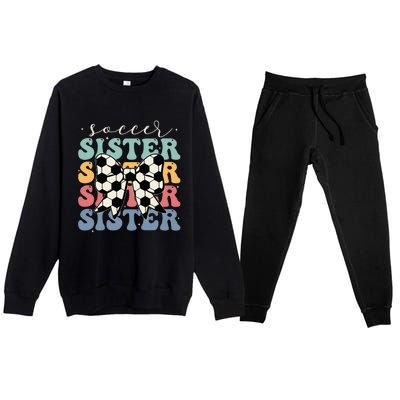 Soccer Sister Vintage Sport Lover Sister Premium Crewneck Sweatsuit Set