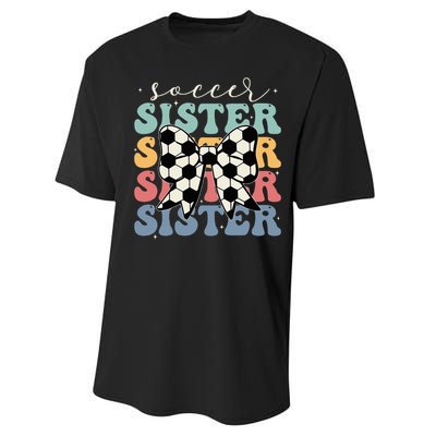 Soccer Sister Vintage Sport Lover Sister Performance Sprint T-Shirt