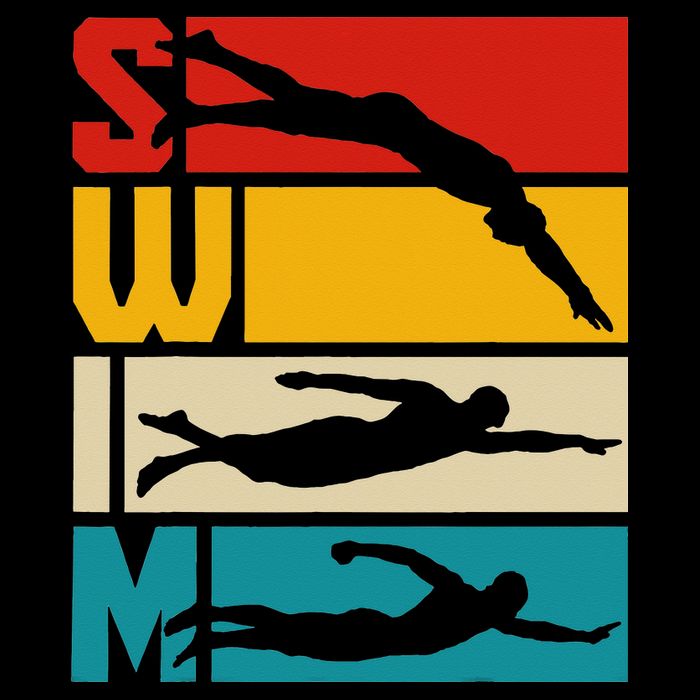 Swim Swimming Vintage Retro Swimmer Backpack