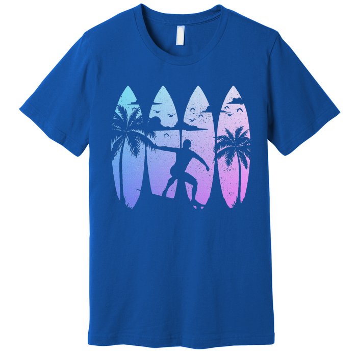 Surfer Surfboard Vintage Surfing Beach Premium T-Shirt