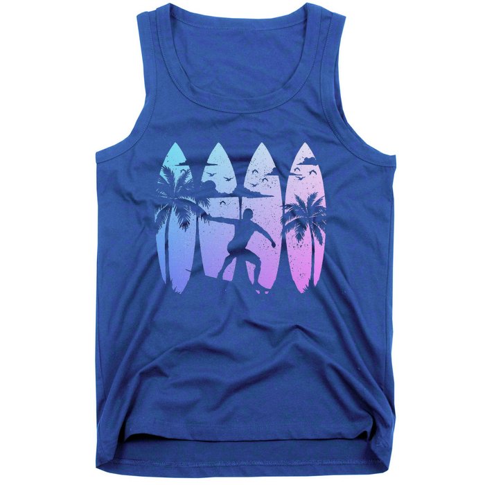 Surfer Surfboard Vintage Surfing Beach Tank Top