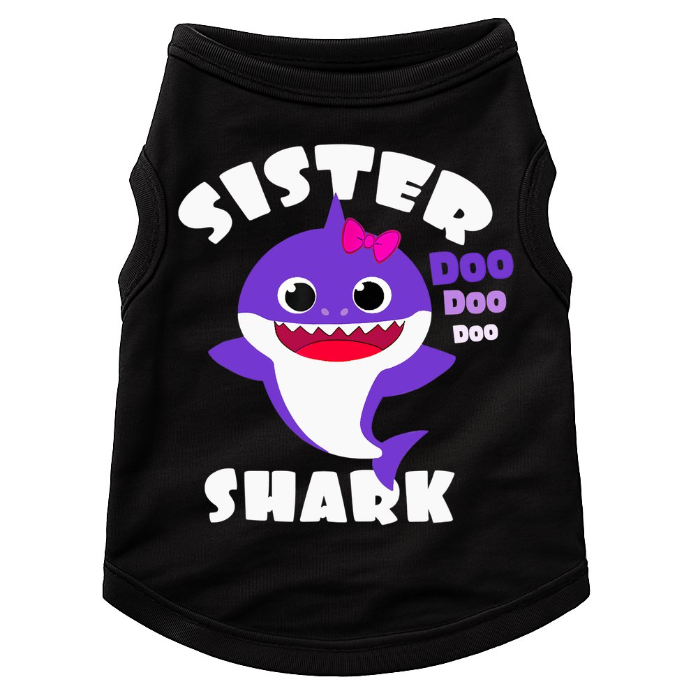 Sister Shark Vintage Retro Pajamas Funny Shark Lover Family Doggie Tank