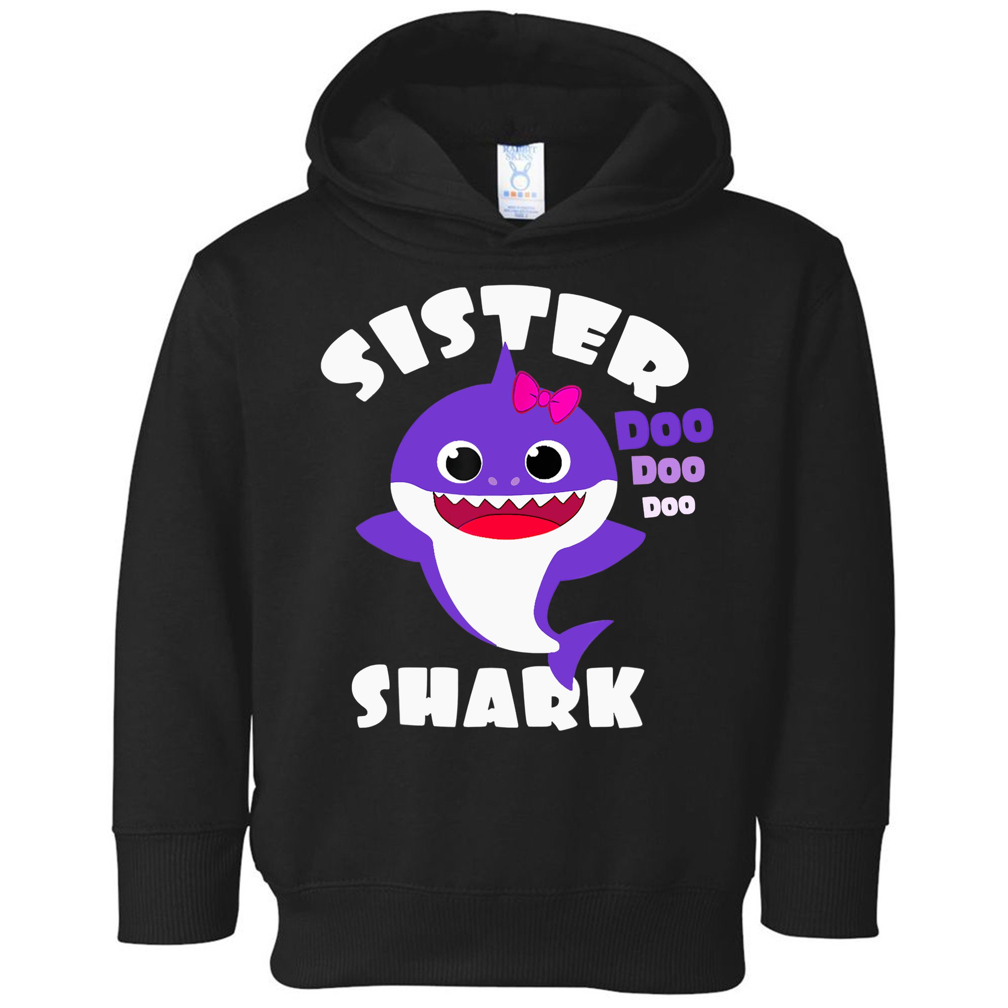 Sister Shark Vintage Retro Pajamas Funny Shark Lover Family Toddler Hoodie