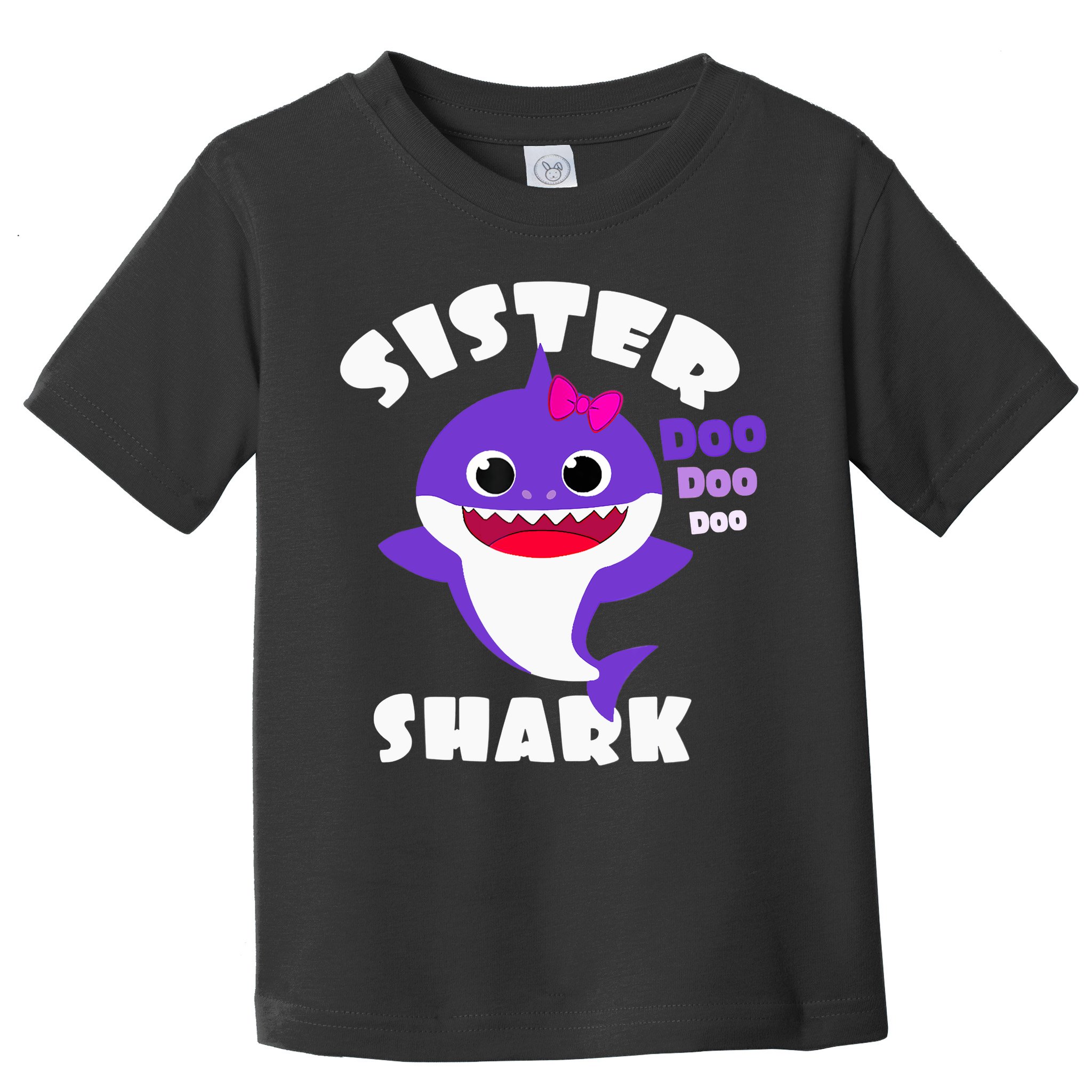 Sister Shark Vintage Retro Pajamas Funny Shark Lover Family Toddler T-Shirt