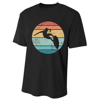 Surfing Surfboard Vintage Retro Surfboarder Surfer Beach Performance Sprint T-Shirt