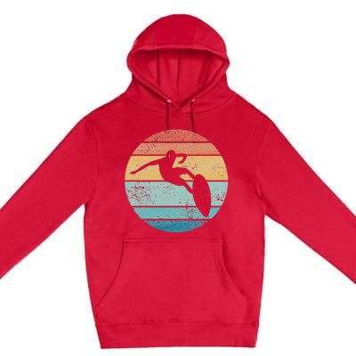 Surfing Surfboard Vintage Retro Surfboarder Surfer Beach Premium Pullover Hoodie