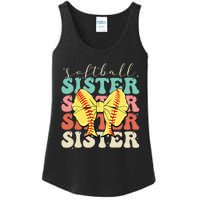 Softball Sister Vintage Sport Lover Sister Ladies Essential Tank