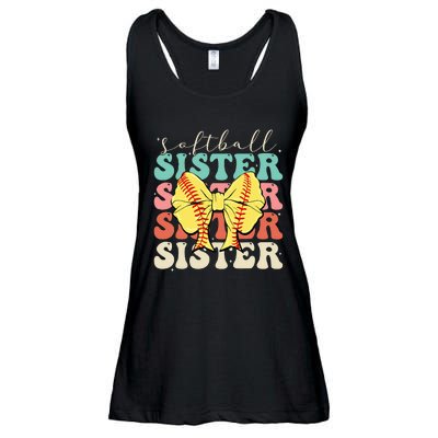 Softball Sister Vintage Sport Lover Sister Ladies Essential Flowy Tank