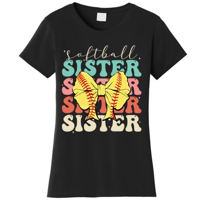 Softball Sister Vintage Sport Lover Sister Women's T-Shirt