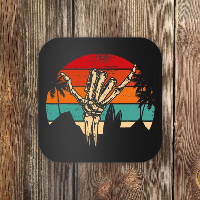 Shaka Sign Vintage Skeleton Hand Surfing & Surf Coaster