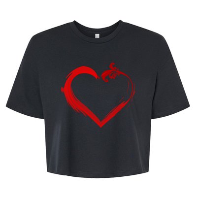 Simple Styled Valentines Heart Bella+Canvas Jersey Crop Tee