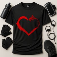 Simple Styled Valentines Heart Cooling Performance Crew T-Shirt