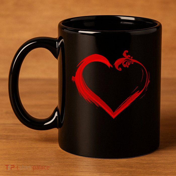 Simple Styled Valentines Heart 11oz C Handle Ceramic Mug