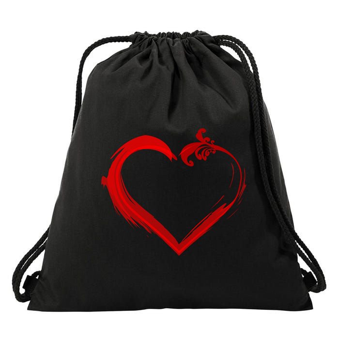 Simple Styled Valentines Heart Drawstring Bag