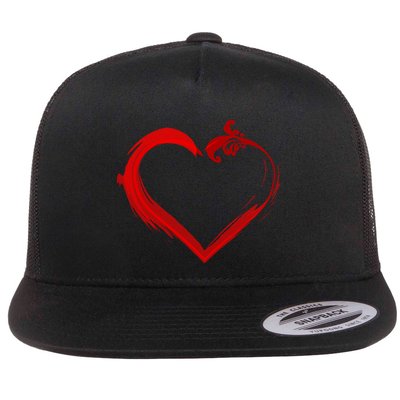 Simple Styled Valentines Heart Flatbill Hat