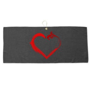 Simple Styled Valentines Heart Large Microfiber Waffle Golf Towel