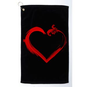 Simple Styled Valentines Heart Platinum Collection Golf Towel