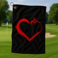 Simple Styled Valentines Heart Golf Towel