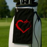Simple Styled Valentines Heart Golf Towel