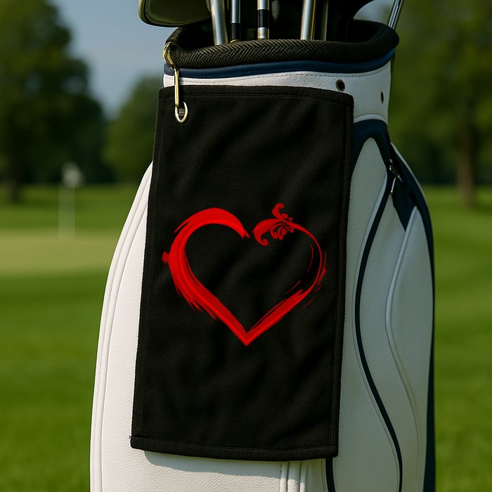 Simple Styled Valentines Heart Golf Towel