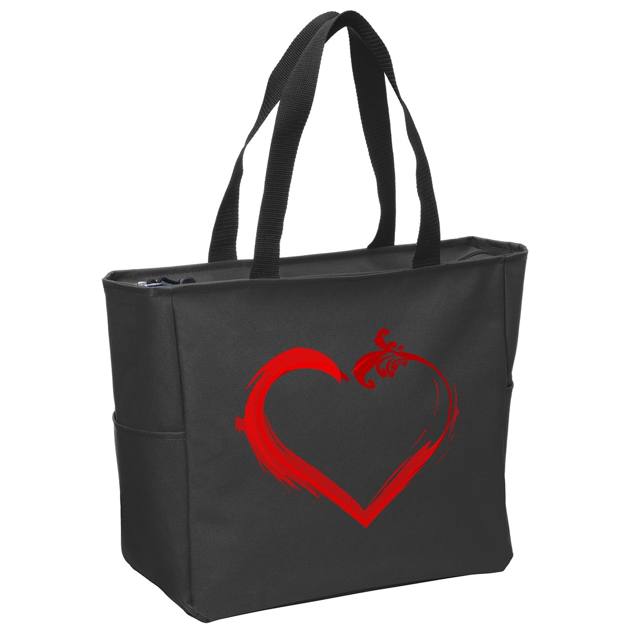 Simple Styled Valentines Heart Zip Tote Bag
