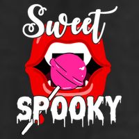 Sweet Spooky Vampire Lips Halloween 7 Panel Mesh Trucker Snapback Hat