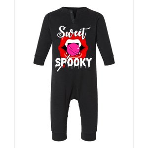 Sweet Spooky Vampire Lips Halloween Infant Fleece One Piece