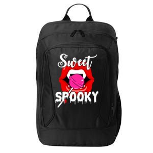 Sweet Spooky Vampire Lips Halloween City Backpack